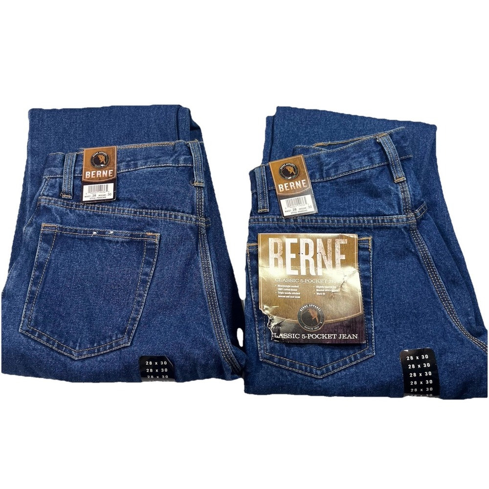 NWT‎ Berne Men's Blue Jeans P999 Size 28x30 Classic Fit